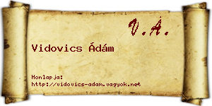 Vidovics Ádám névjegykártya
