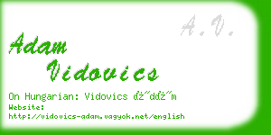 adam vidovics business card